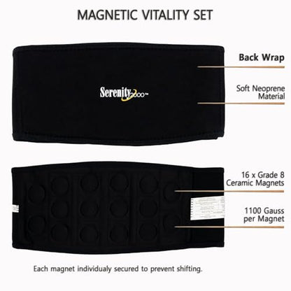 SERENITY2000 Full Body Magnetic Vitality Set, Medium (Waist up to 45") - size: Medium - Waist up to 45"