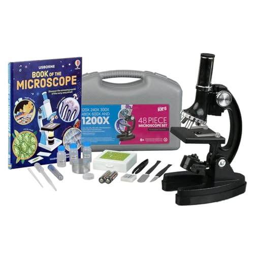 AmScope M30-ABS-KT1-WM 240X-480X-1200X Metal Arm Compound Microscope Kit - color: Black, size: 12.99 inches x 9.84 inches x 6.69 inches