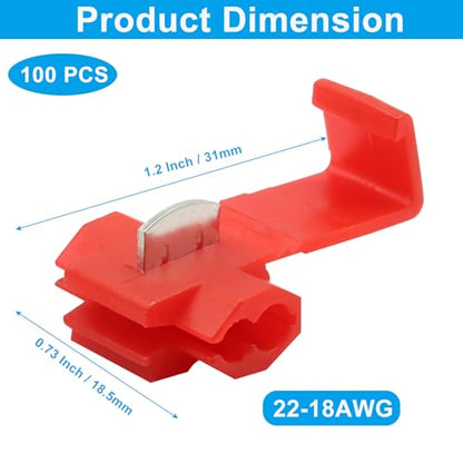 Red Snap Electrical Wire Connectors, 100 Pack