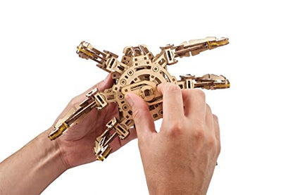 UGEARS Hexapod Explorer 3D Puzzle - Walking Robot Wooden Model Kits for Adults to Build - Self-Propelled 6-Legged Mechanical Crawler Craft Kit - 3D Wooden Puzzles for Adults