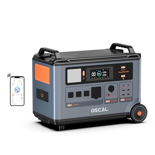 OSCAL PowerMax 6000 Solar Generator, 120/240V Split Phase Voltage