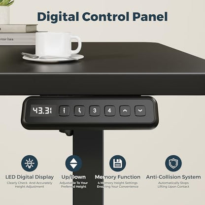 40''x24''One-Piece Adjustable Large Standing Desk for Home Office - color: Black, size: 4024