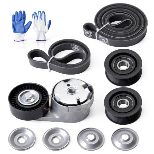 Serpentine Belt Tensioner Idler Pulley Kit #286570 243857 278950 - size: 2014-2022 for Ghibli/Quattroporte