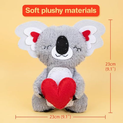 Avenir My First Sewing Kit for Kids 6-8, Koala Stuffed Animal Craft Set - color: Koala with heart