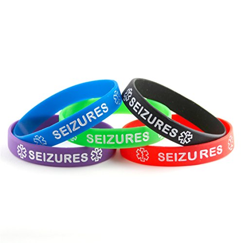Seizures ID Bracelet Wristbands - color: 5 Pack, size: 7 Inches - Youth