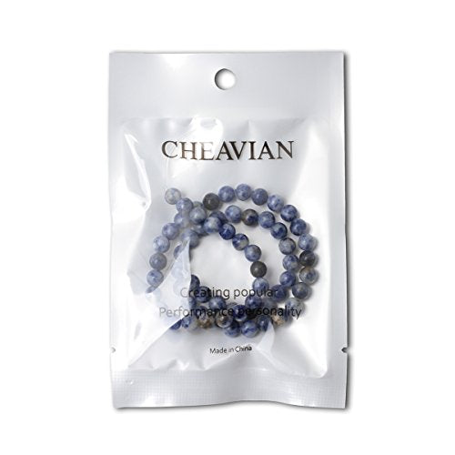 60PCS 6mm Natural Blue White Sodalite Gemstone Round Loose Beads for Jewelry Making 1 Strand 15" - color: Blue White Sodalite, size: 6mm