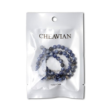 60PCS 6mm Natural Blue White Sodalite Gemstone Round Loose Beads for Jewelry Making 1 Strand 15" - color: Blue White Sodalite, size: 6mm