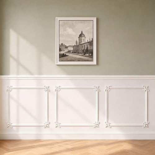 Sintuff 3 Set Pre Cut Wall Molding Kit 15x20'', 12 Panels 12 Flower Corners
