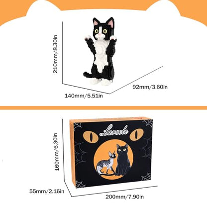 Larcele Devon Rex Cat Micro Building Blocks Set for Kids 8+ KLJM-05 - style: Devon Rex Cat