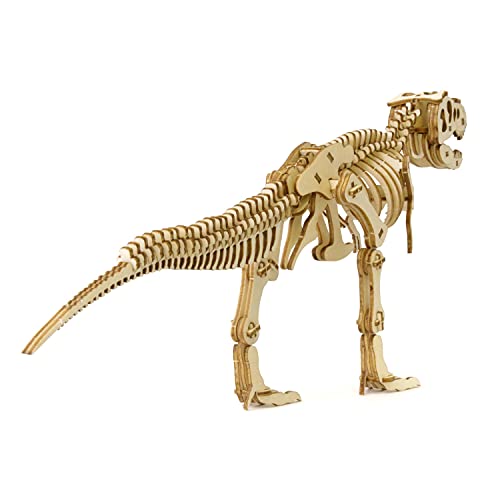 Tyrannosaurus Wooden Dinosaur 3D Puzzle - Fun DIY Wood Craft Kits - Ideal Gift for Birthdays and Party Favors - style: T-Rex