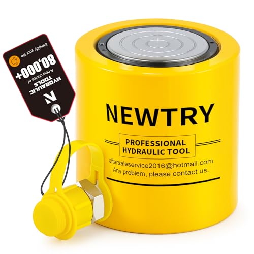 NEWTRY 100 ton Hydraulic Ram Jack Cylinder Short Type 2” Stroke Porta Power Ram Industrial Lifting Jack Retract Automatically for Shipping Building Construction - size: 100T