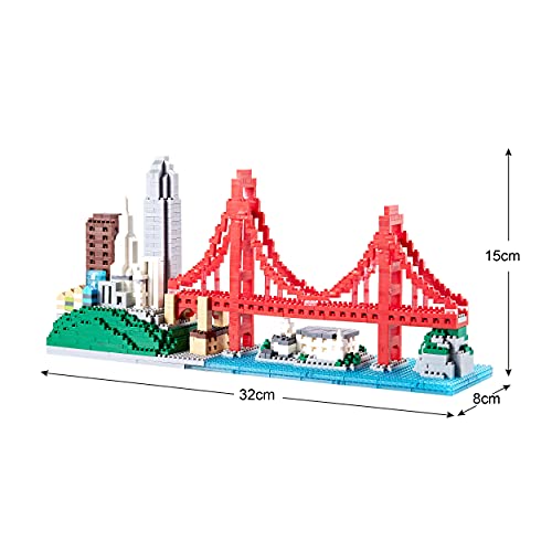 San Francisco Skylines Building Set Model Kit, Micro Mini Blocks 1610pcs - color: San Francisco