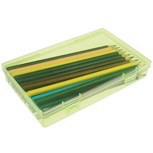Goodma 4 Pieces Rectangular Plastic Storage Boxes, Green, 7.1x4.3x1.2 inch - color: Green, size: 7.1 x 4.3 x 1.2 in