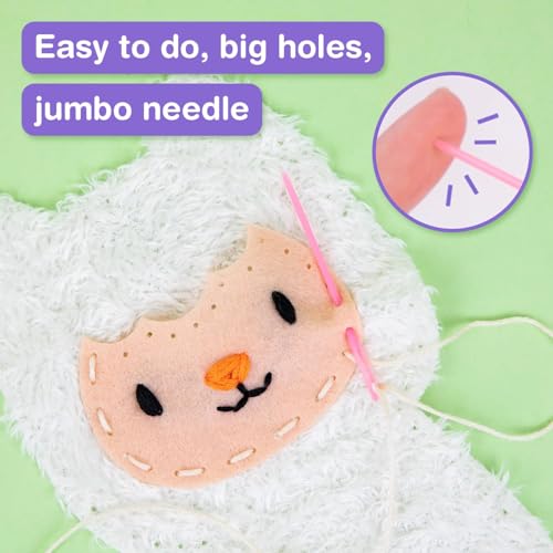 Avenir My First Sewing Kit for Kids 6-8, Alpaca Stuffed Animal Craft Set - color: Llama