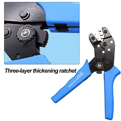 Taiss Dupont Crimping Tool Kit Ratcheting Wire Crimper with 2.54mm 600PCS Dupont Connectors and 560PCS JST XH Connectors,Dupont Crimper,JST Crimper(0.08-0.5mm² 28-20AWG) - style: 21 Types Dupont/JST-XH(2.5-2.54mm)+Tool