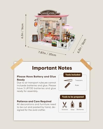 DIY Miniature House Kit Dollhouse Kit for Adults to Build Mini Shop - color: Chocolate Shop