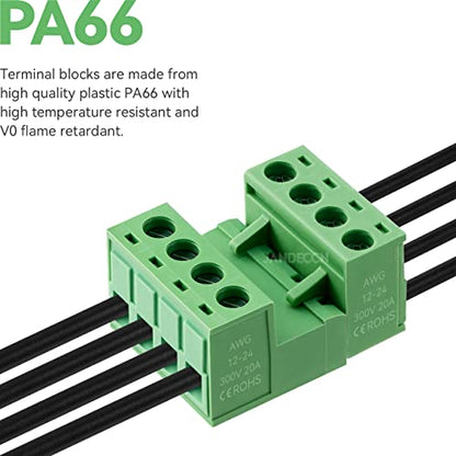 10 Sets 4 Pin 5.08mm PCB Screw Terminal Block Phoenix Connectors - size: 4P