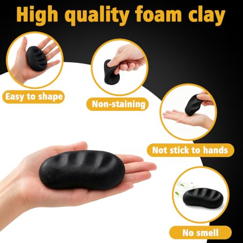 MEARCOOH Modeling air Dry Foam Clay Black Cosplay Magic Clay 100g (3.53oz) - color: Black, size: 100g