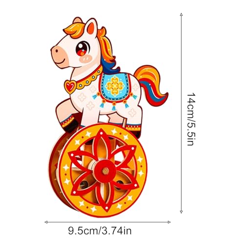 Horse Model Assembly Self-Rocking Base Brain Game - color: Orange