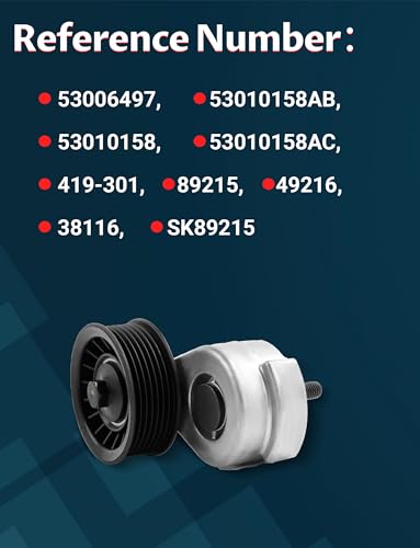 Serpentine Drive Belt Tensioner w/Pulley Kit for Grand Cherokee 5.2L/5.9L - size: 38116