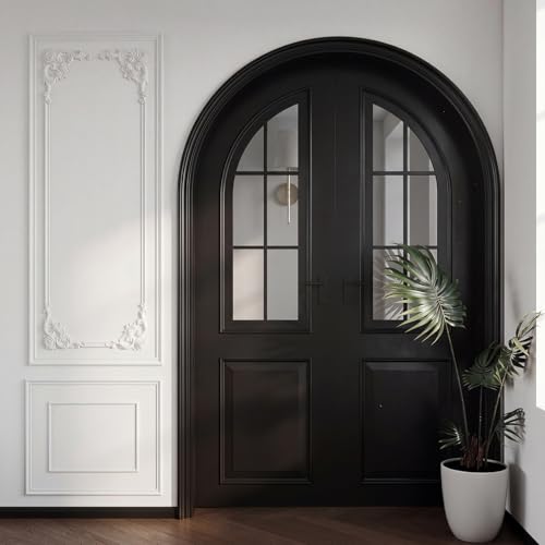 DoubleFill Wall Molding Kit Premade Molding Panel with Corner Accent, Rose - style: Rose Style