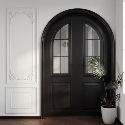 DoubleFill Wall Molding Kit Premade Molding Panel with Corner Accent, Rose - style: Rose Style