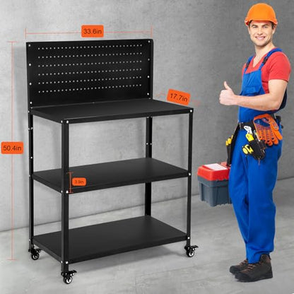 OLBRUS 50.4"x33.4" Garage Workbench, Work Table with Pegboard