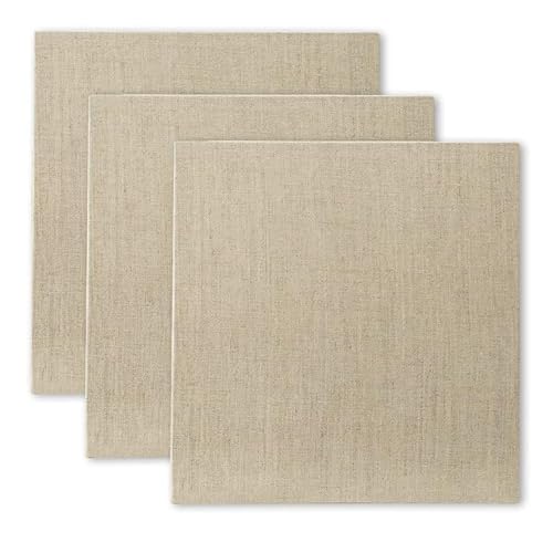 Senso Clear Primed Linen Panels - 12x12-3 Pack of Panels for Painting Oils, Acrylics, Pastels and More - size: 12x12"