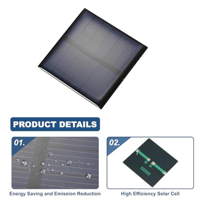 MECCANIXITY 8PCS 3V 0.375W 0.125A Mini Solar Panels for Solar Power, Small Solar Photovoltaic Cells Charge DIY Electric Toy Materials Solar System Kits, 2.05" x 2.05" - style: 3V 0.375W 0.125A