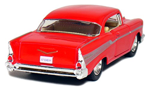 KiNSMART 1957 Chevy Bel Air Coupe 1:40 Scale 5" Die Cast Metal Classic Toy Car (Red) - color: Red