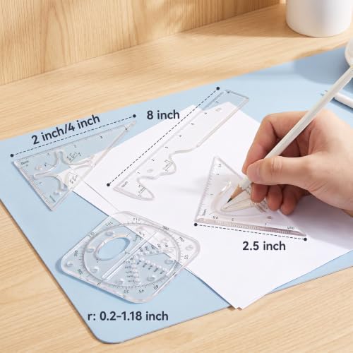 Clear Rulers Protractor Geometry Set Plot Functions Back to School Supplies