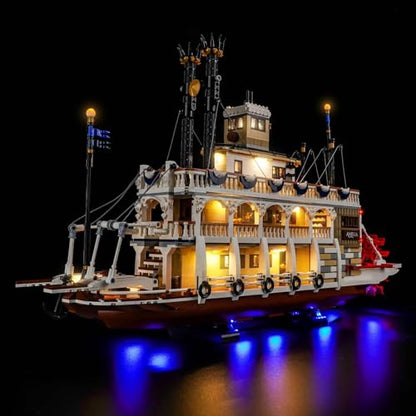 LocoLee Light kit Compatible with Lego 21356 River Steamboat - No Model Only Light, LED Lighting Accessories Compatible with Lego 21356 Canal Steamers Building Set (Standard Version) - style: Standard Version