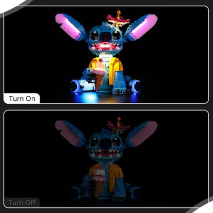 Nitemode Upgraded Compatible with Lego 43249 Stitch Building Set, Lights Decoration Compatible with Lego Disney Stitch, Gift Idea for Girls, Boys (Model Not Included)