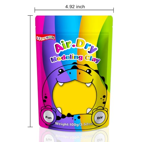 ifergoo 100g Yellow Air Dry Clay, 3.5oz DIY Creative Modeling Clay for Kids - color: Yellow/100g