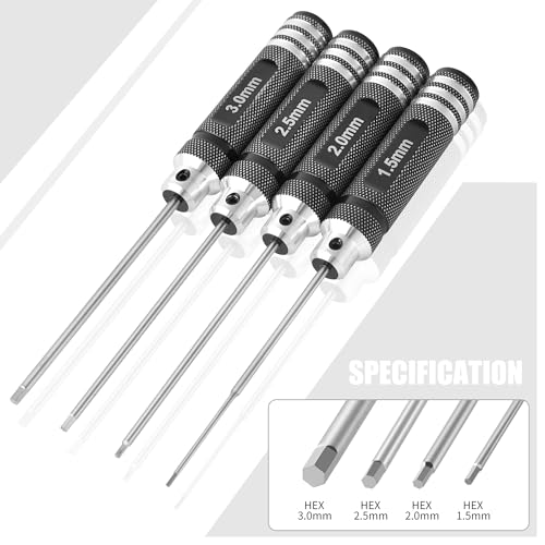 RC Hex ScrewDriver Set - 4pcs 1.5mm 2.0mm 2.5mm 3.0mm RC Tool Kit