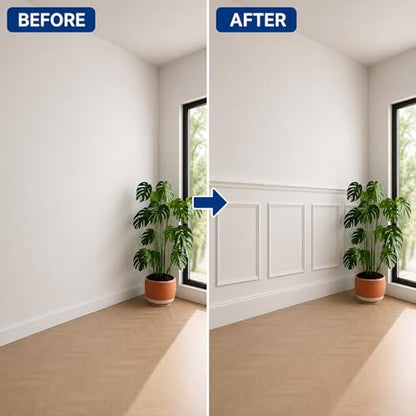 3 Set Peel and Stick Wall Molding Kit,Pre Cut Wainscoting Panels,24x32in - color: 24x32in