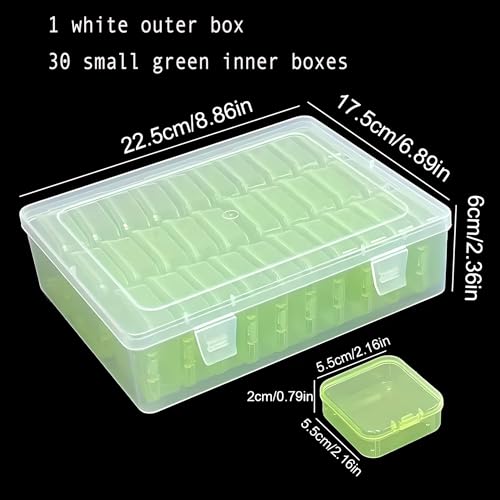 31-Piece Green Inner Box Organizer for Resin Crafts - color: Green