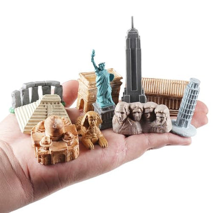 SCAHOW World Famous Building Models for Kids Toddlers 3 4 5 6 7 Years Old, 17pcs Landmark Architecture Toy Figurines,Edcucational Learning Toy Figure for Boys and Girls