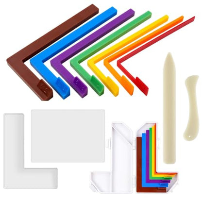 BAOFALI 11 Pcs/Set Alignment Guides with Stamp Positioning Tool Sets - color: 7Alignment Guides +2Stamp Positioning+2 Bone Folder