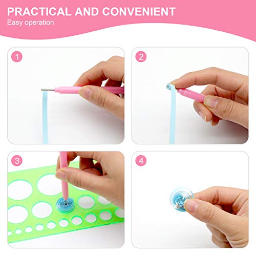 KITANIS 14Pcs Paper Quilling Tool and Supplies, Include 5Pcs Double Head Indentation Pens, 4Pcs Slotted Pens, 2Pcs Bone Folder Tools, Awl, Tweezer and Curling Coach for Card Making, Bookbinding - color: 14P bule