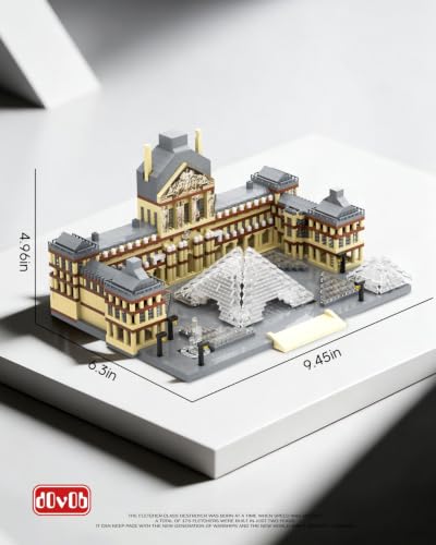 dOvOb Architecture Louvre Micro Building Blocks Set（2885PCS） - World Famous Architectural Model Toys Gifts for Kid and Adult