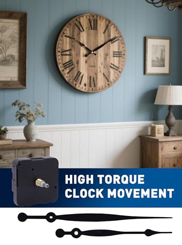 High Torque Clock Movement Kit, Long Shaft Mechanism with 8 inch Hands - size: Thread Length: 0.38 inch