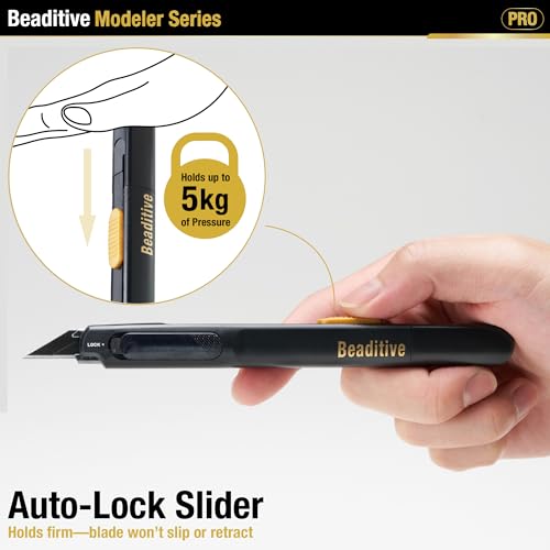Beaditive High Precision Detail Craft Knife Pro - 30 Degree Blade Utility Knife - Art, Craft, Model Making (1 Pro Knife, 10 Black Blades) - style: 1 Pro Knife, 10 Black Blades
