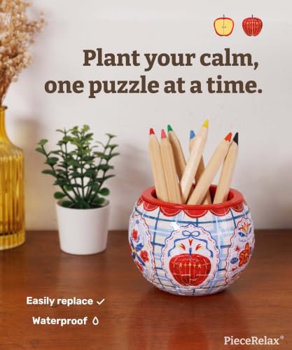 PieceRelax Unique 3D Puzzle Planter - 80 Plastic Pieces [K1155] - color: Apple of My Eye