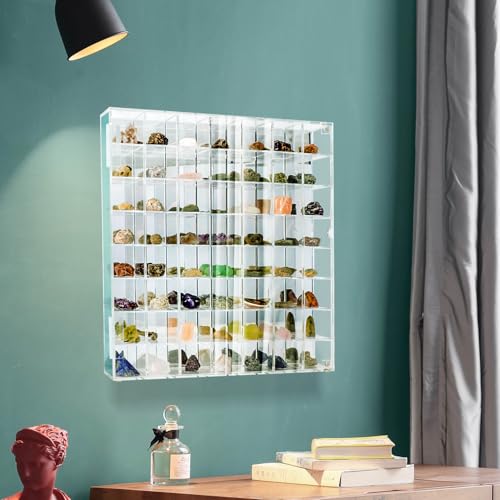 Adjustable Seashell Display Case Box Large Rock Fossil Arrowhead Case - size: Large Vertical 56-Room Display Case-New