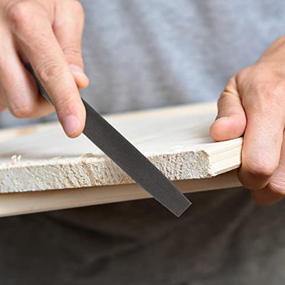 8" Flat Medium Cut File, Double Cut Teeth, Made of High Carbon Steel, Single Hand File Without Handle, Suitable for Shaping Metal, Wood, etc. - color: Flat File, size: 8 Inch