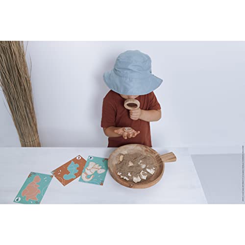 Janod Dino - Dinosaur Dig Puzzle Game - Excavate The Prehistoric Skeleton Pieces to Complete The Puzzle Cards - Reusable - Ages 4-8 Years - J05832