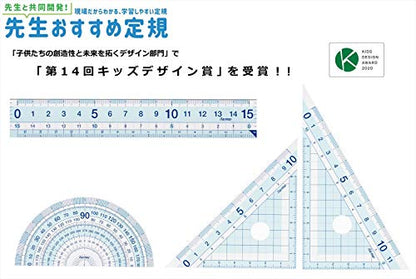 Raymay Fujii APJ907 Ruler Set, Recommended by Teachers, Large, Transparent
