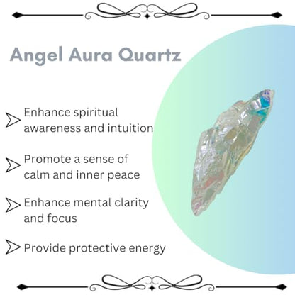 Crystals, Rocks, Jade, Crystals and Healing Stones, Witchcraft Supplies, Healing Crystals, Stones, Healing Stones, Rock Collection, Agate, Raw Stones (Angel Aura Quartz, 2 Pcs) - color: Angel Aura Quartz
