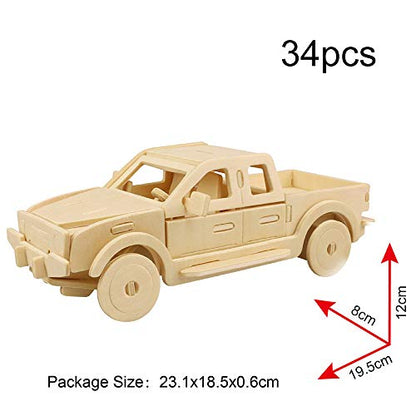 Georgie Porgy 3D Wooden Puzzles, DIY Models Kits for Kids, Dinosaur Animal Airplane Car Woodcraft Construction Toy DIY Projects (Airplanes Off-Road Vehicle Cars Yacht) - color: Airplanes Off-road Vehicle Cars Yacht